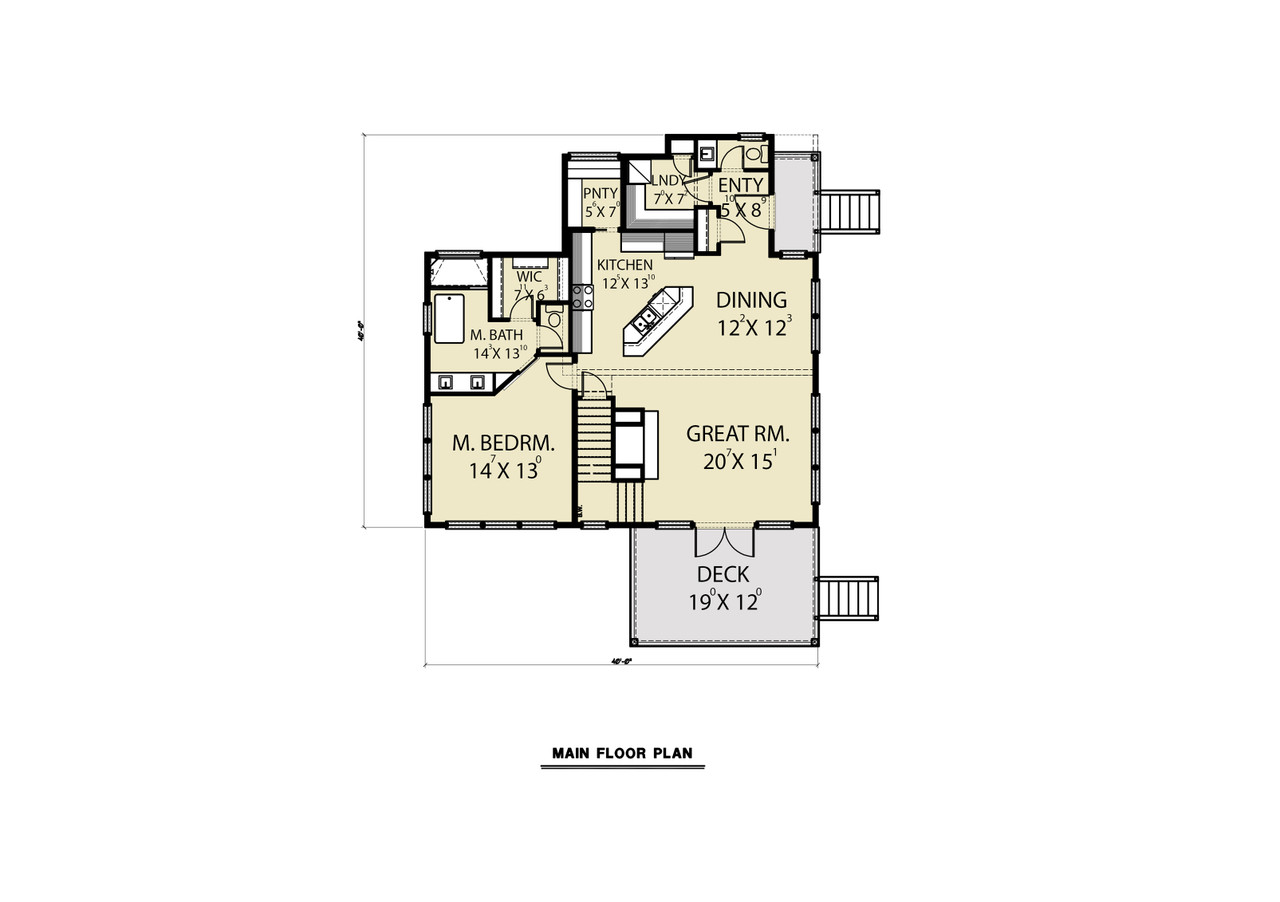 Contemporary House Plan - 30270 - 1st Floor Plan