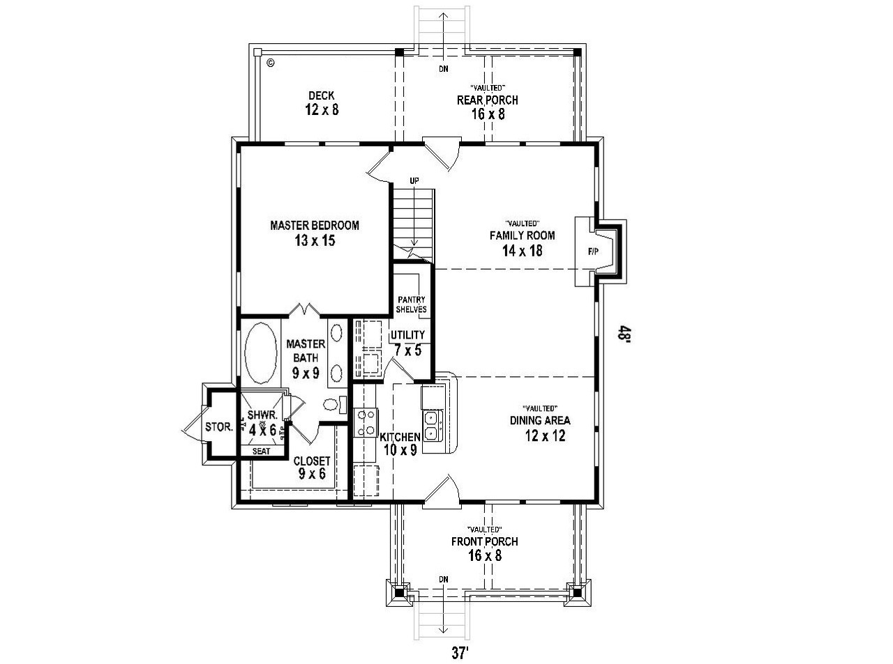 Cottage House Plan - 30276 - 1st Floor Plan