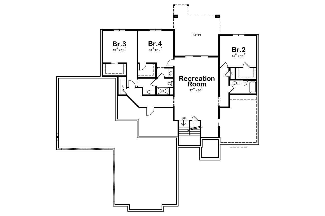 Craftsman House Plan - Ponca Hills 30313 - Basement Floor Plan