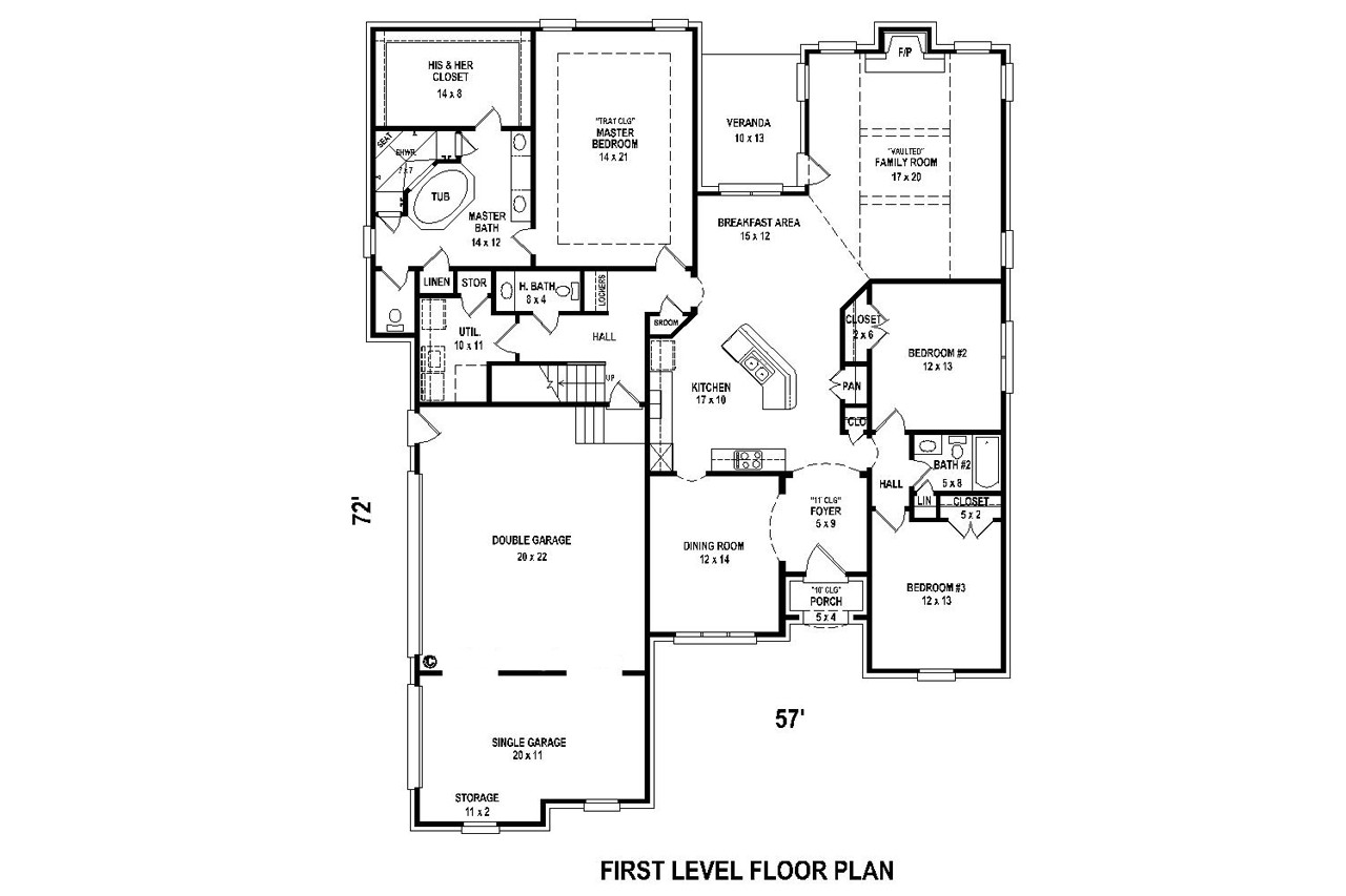 Classic House Plan - 30572 - 1st Floor Plan
