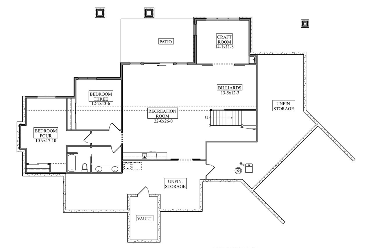 Craftsman House Plan - Canyon Shadow 30620 - Basement Floor Plan