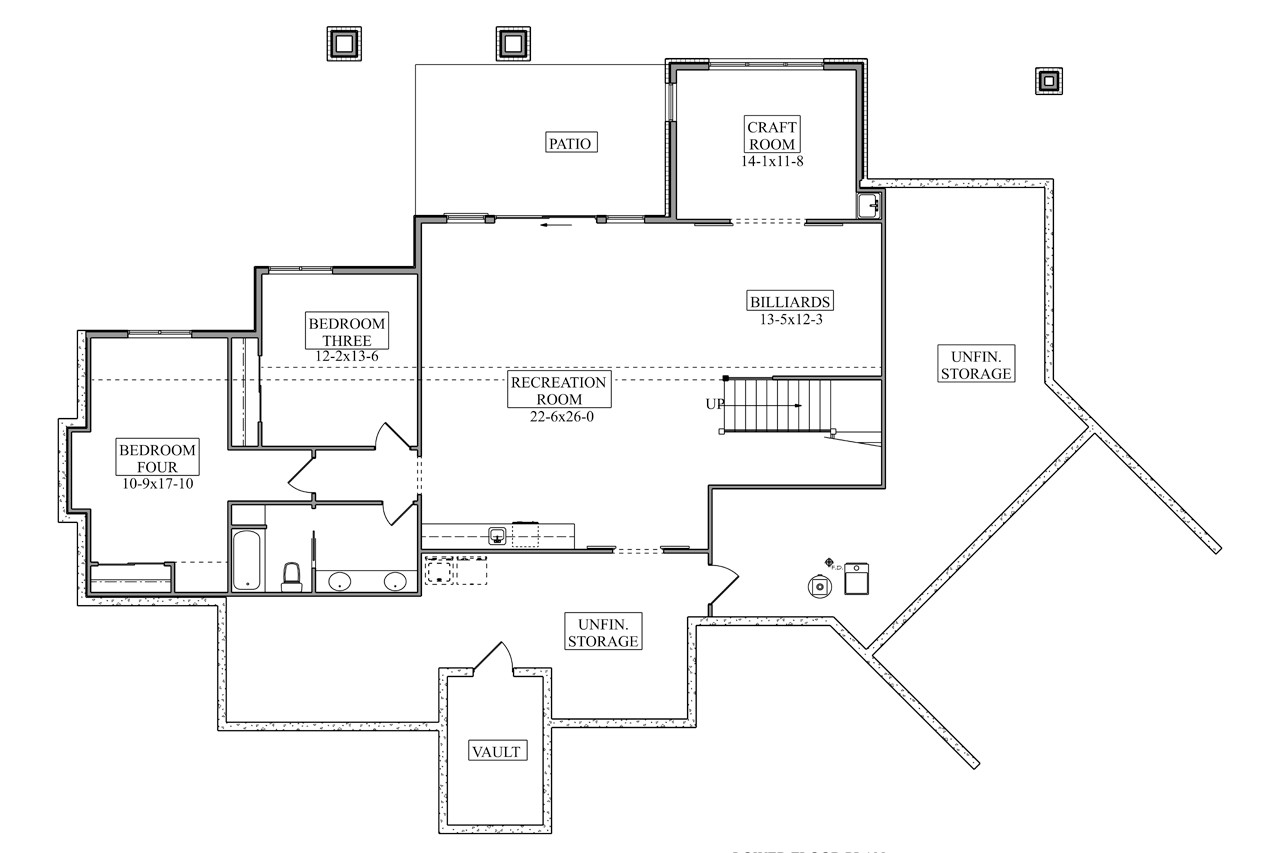 Craftsman House Plan - Canyon Shadow 30620 - Basement Floor Plan