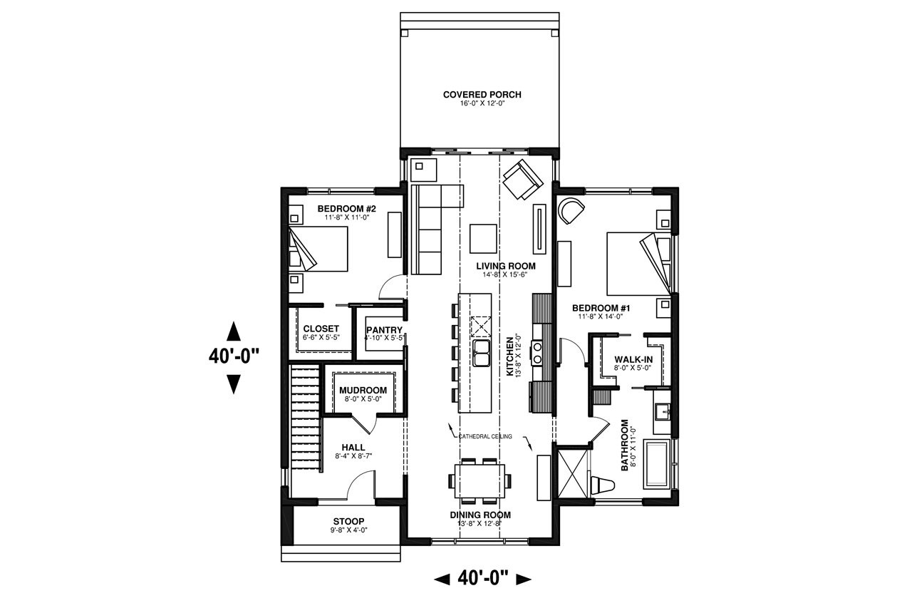 Cottage House Plan - Tahoe 2 30769 - 1st Floor Plan