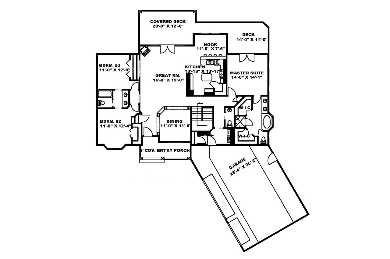 Ranch House Plan - 30774 - 1st Floor Plan