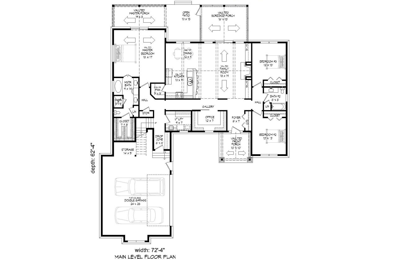 Craftsman House Plan - 30890 - 1st Floor Plan