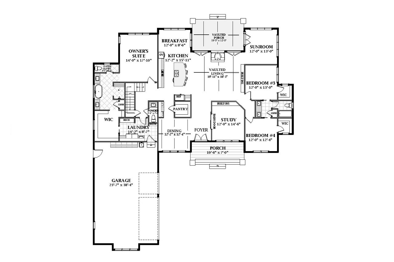Farmhouse House Plan - Rosewood 30922 - 1st Floor Plan