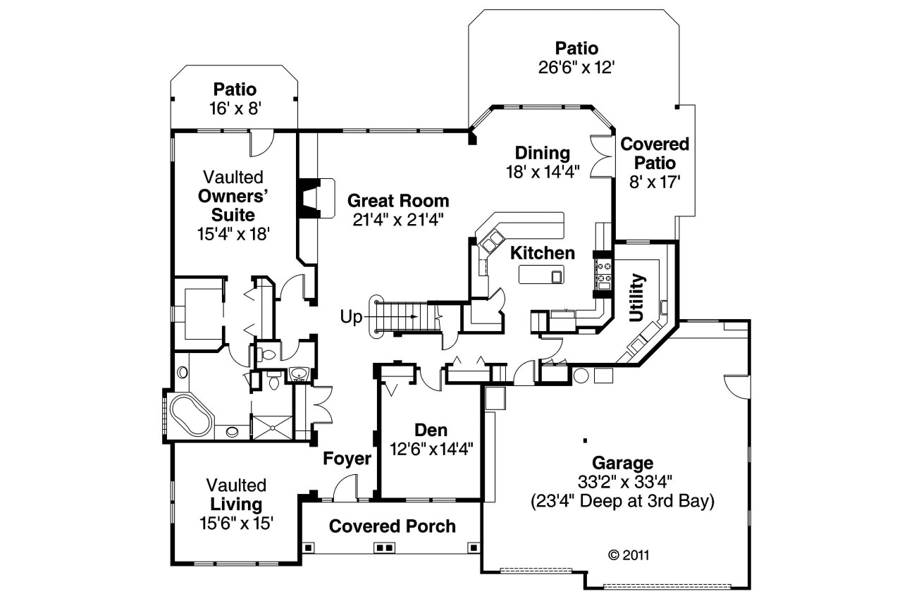 European House Plan - Balentine 31190 - 1st Floor Plan