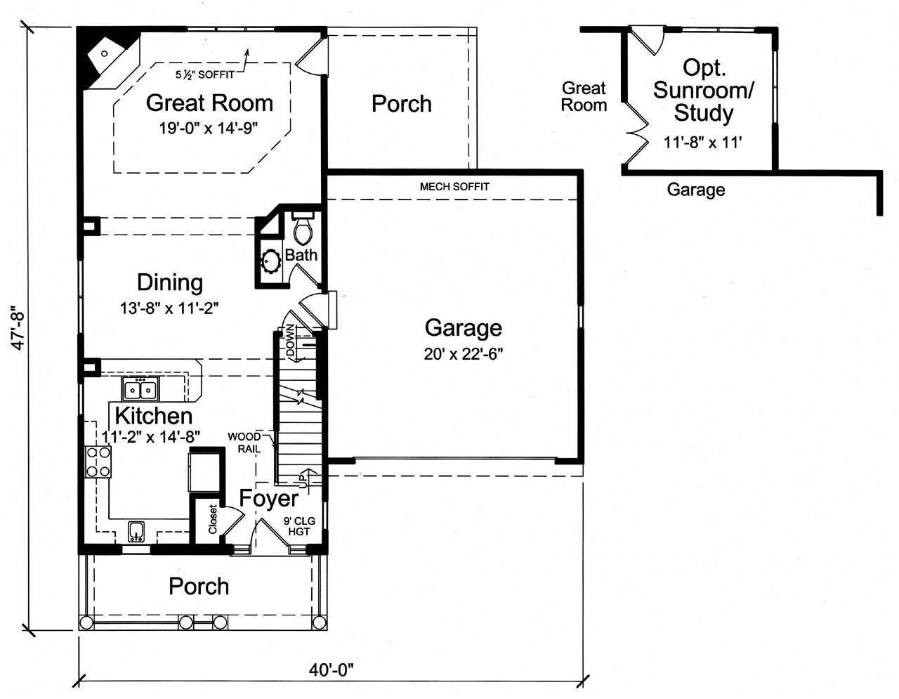 Traditional House Plan - Drexel 31991 - 1st Floor Plan