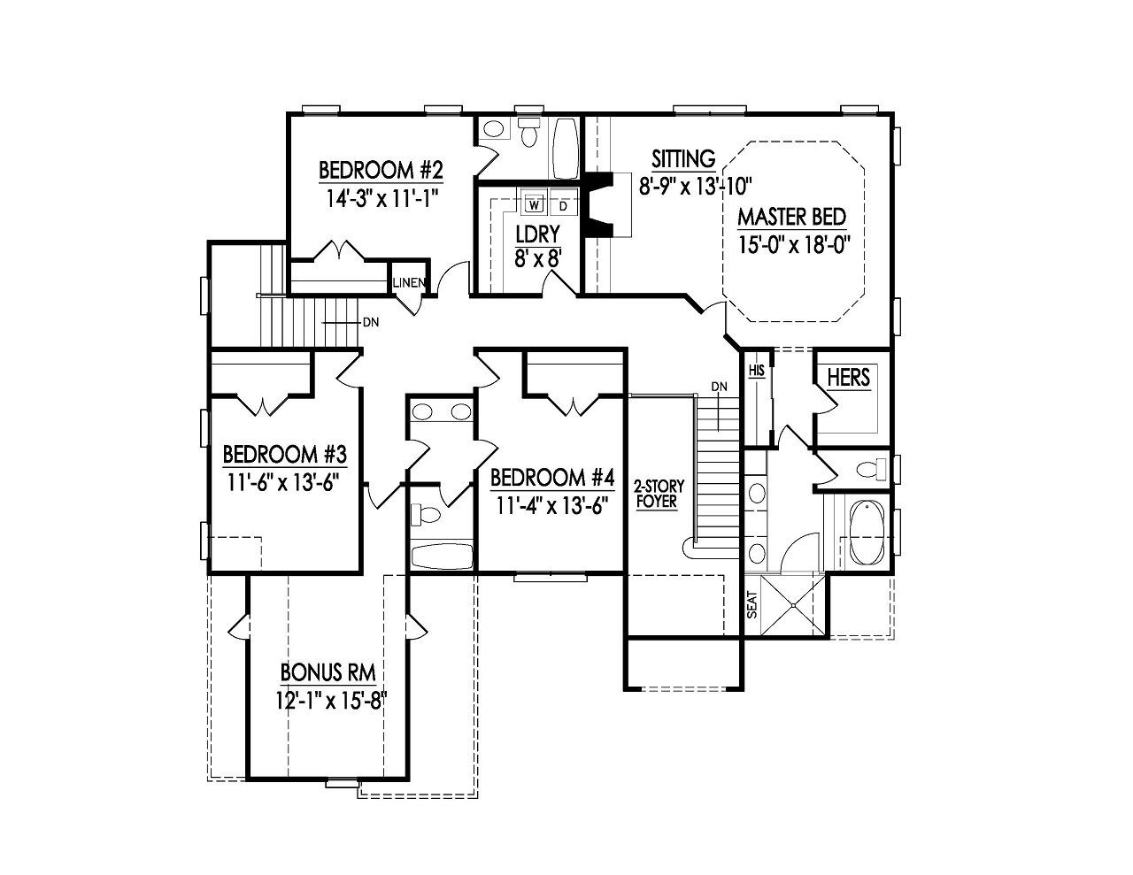 Secondary Image - Traditional House Plan - 32371 - 2nd Floor Plan
