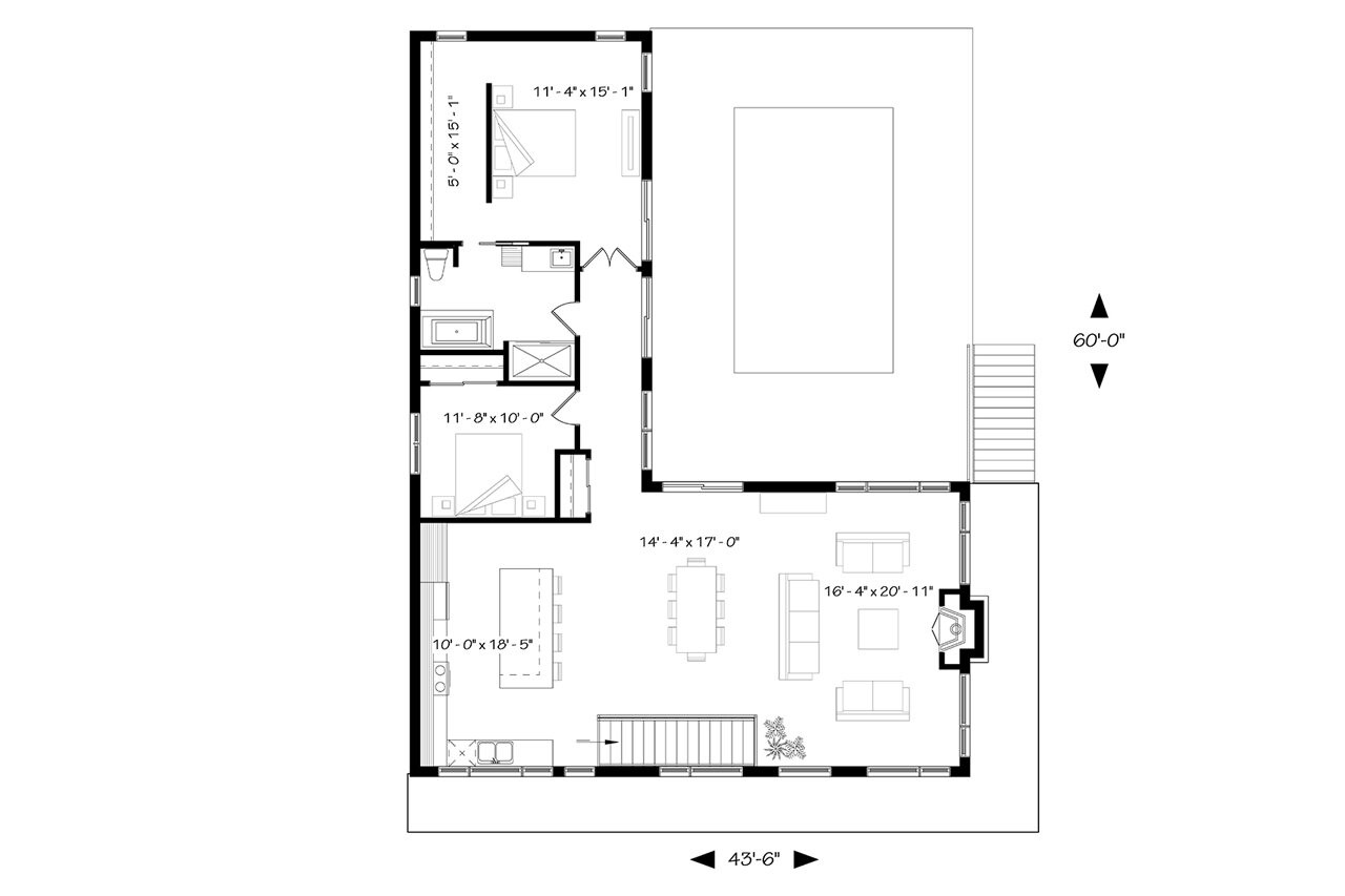 Modern House Plan - Laeticia 32411 - 1st Floor Plan
