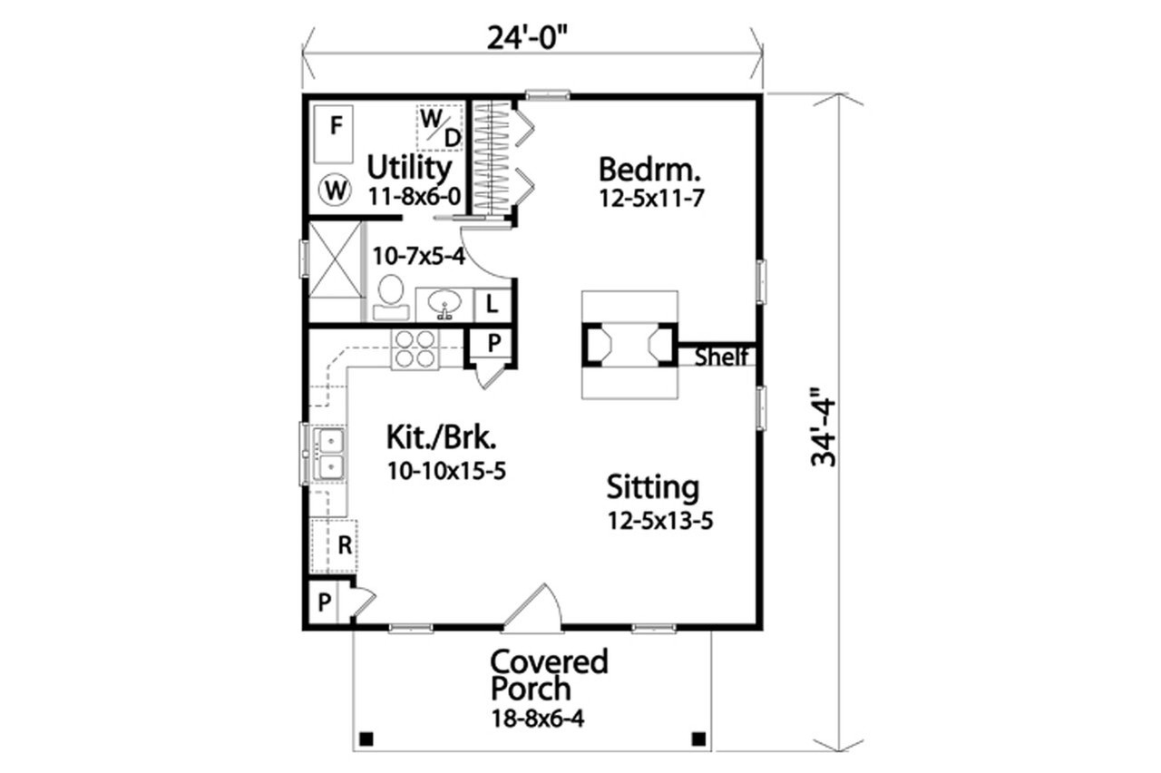 Cottage House Plan - 32464 - 1st Floor Plan