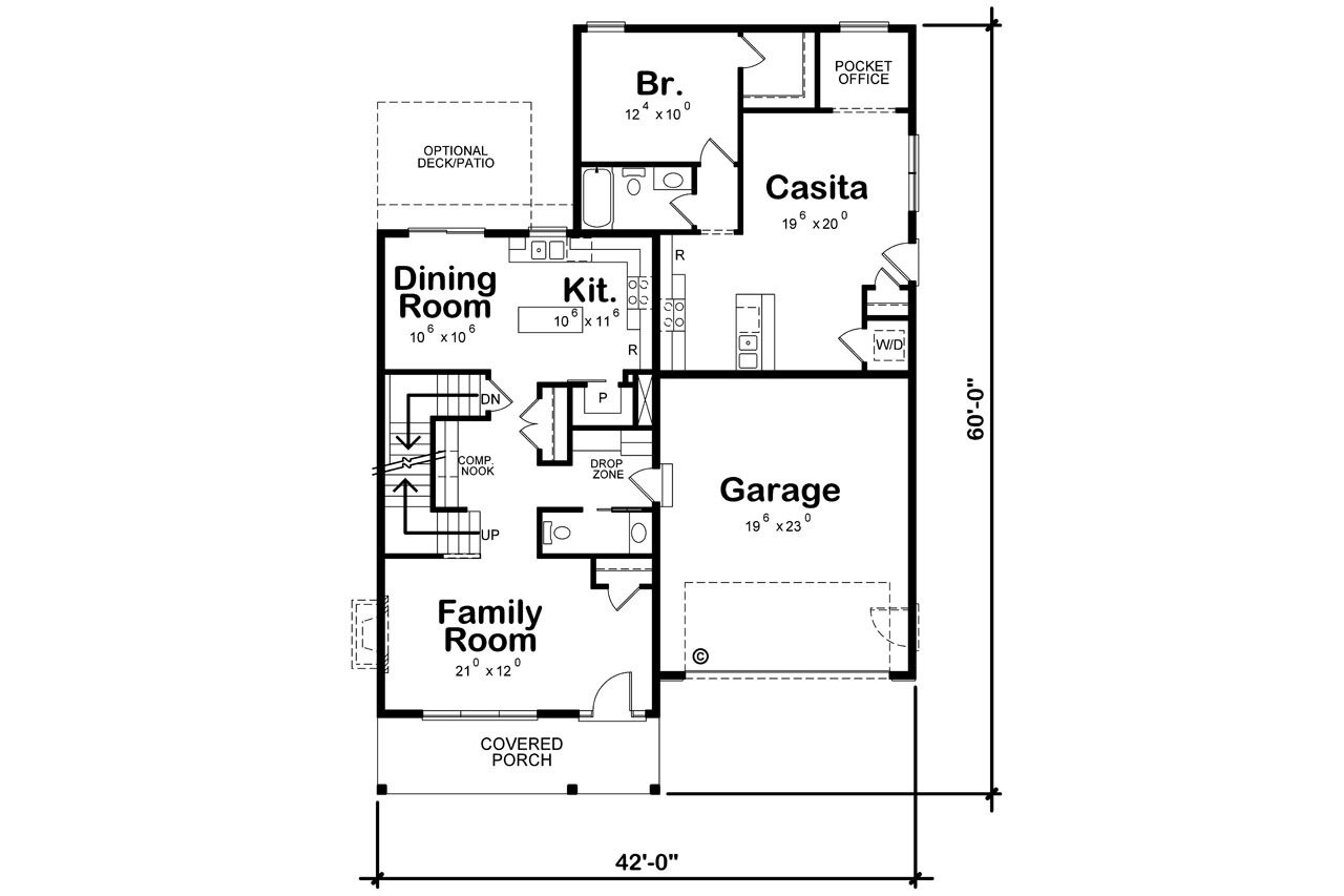 Cape Cod House Plan - Westerly Creek 32520 - 1st Floor Plan