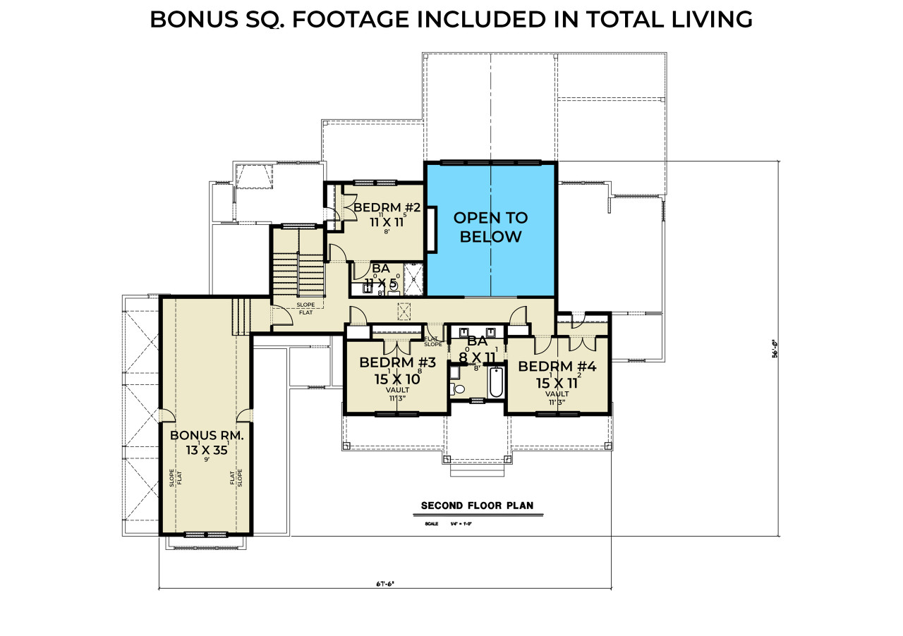 Secondary Image - Farmhouse House Plan - 32741 - 2nd Floor Plan