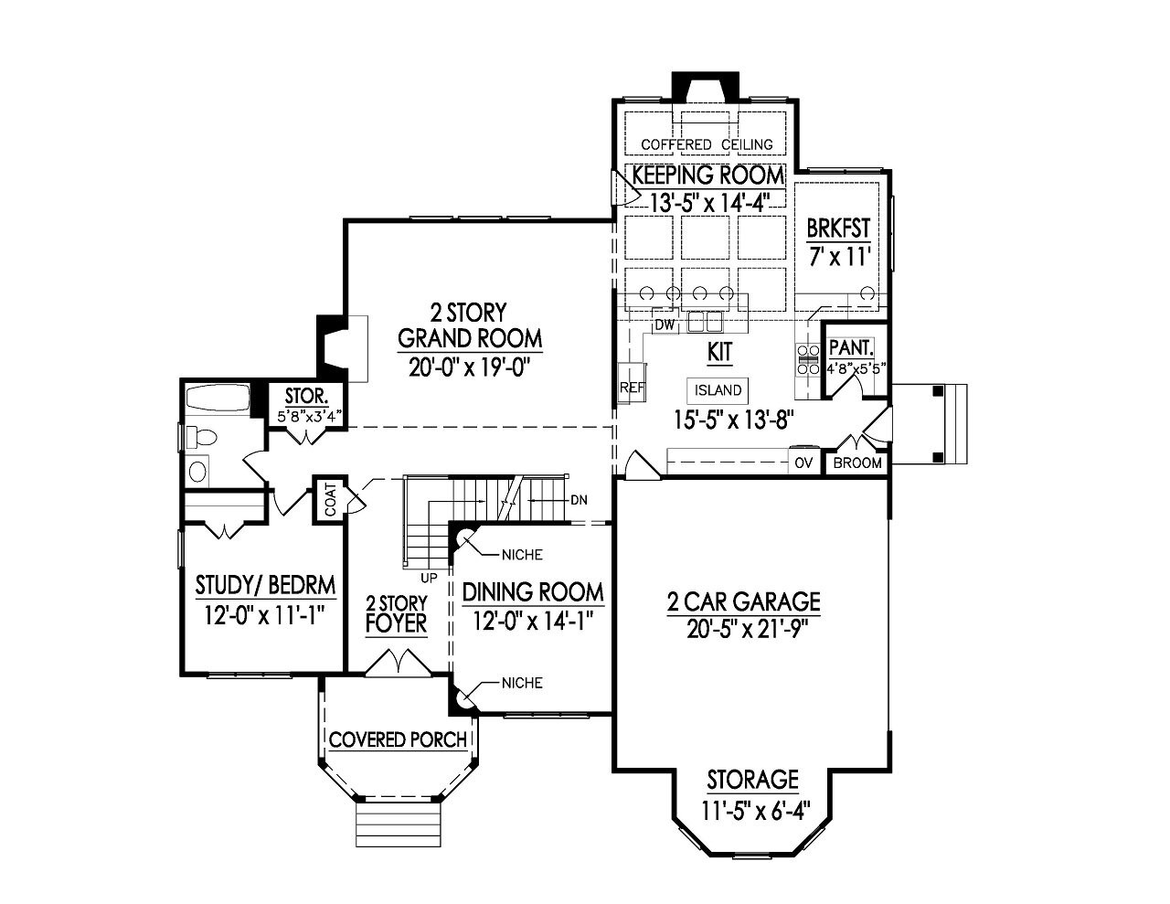 Traditional House Plan - 32861 - 1st Floor Plan