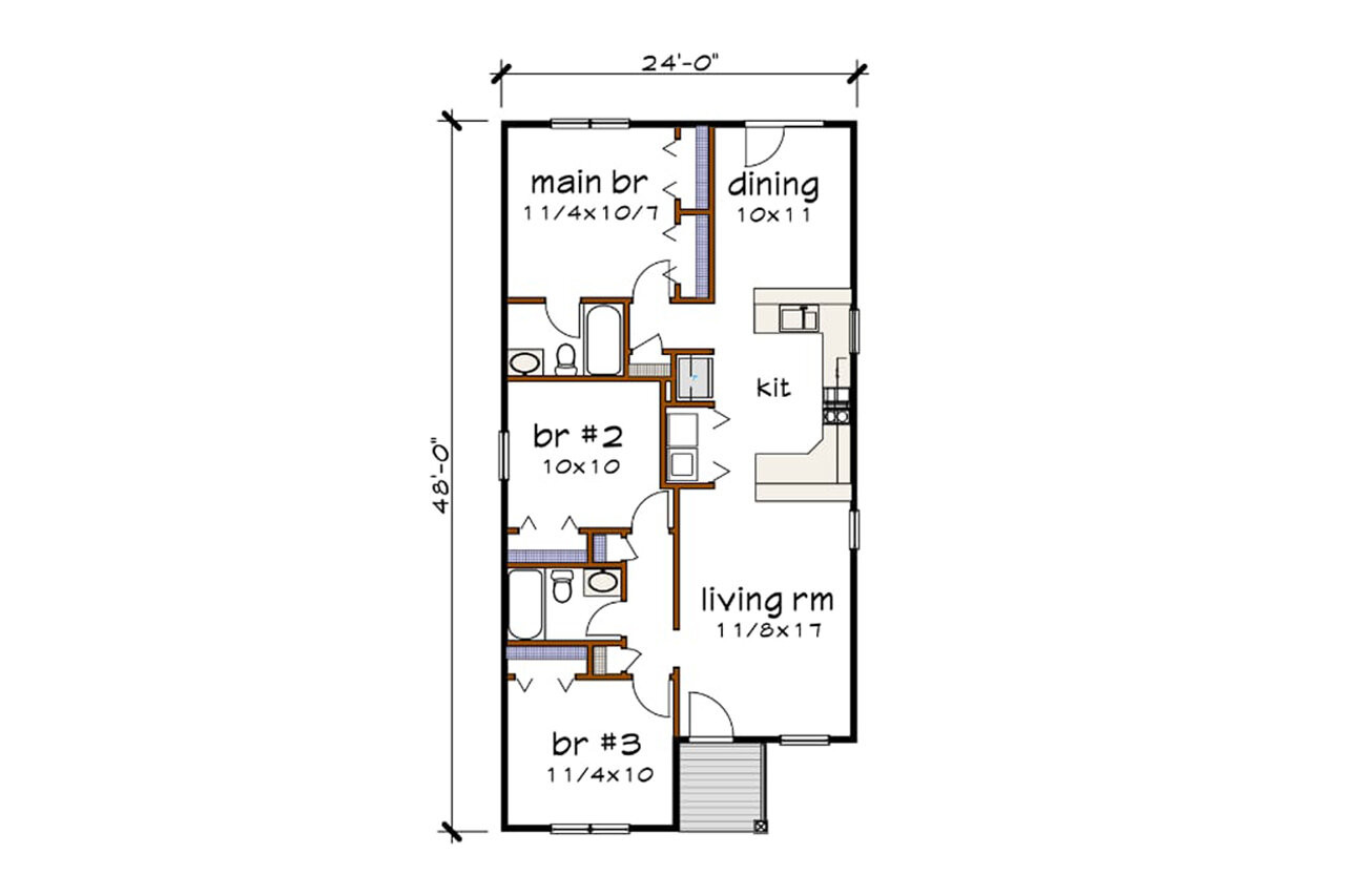 Cottage House Plan - 33391 - 1st Floor Plan