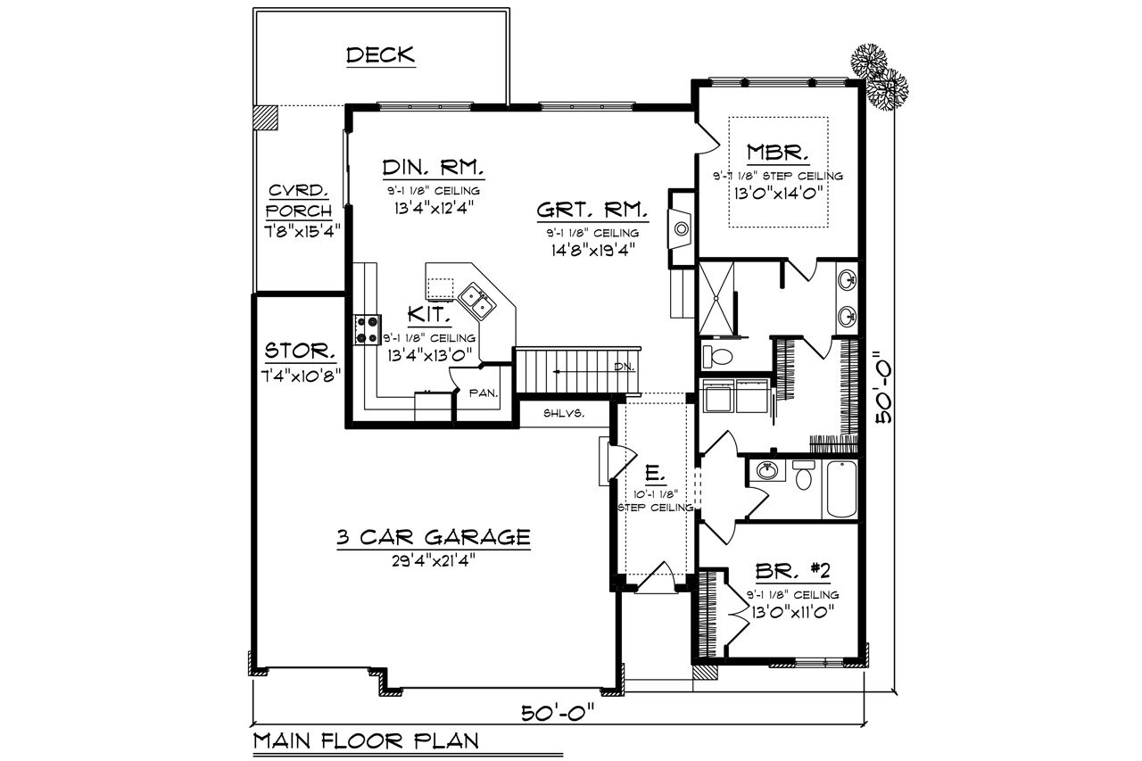 Prairie House Plan - 33613 - 1st Floor Plan