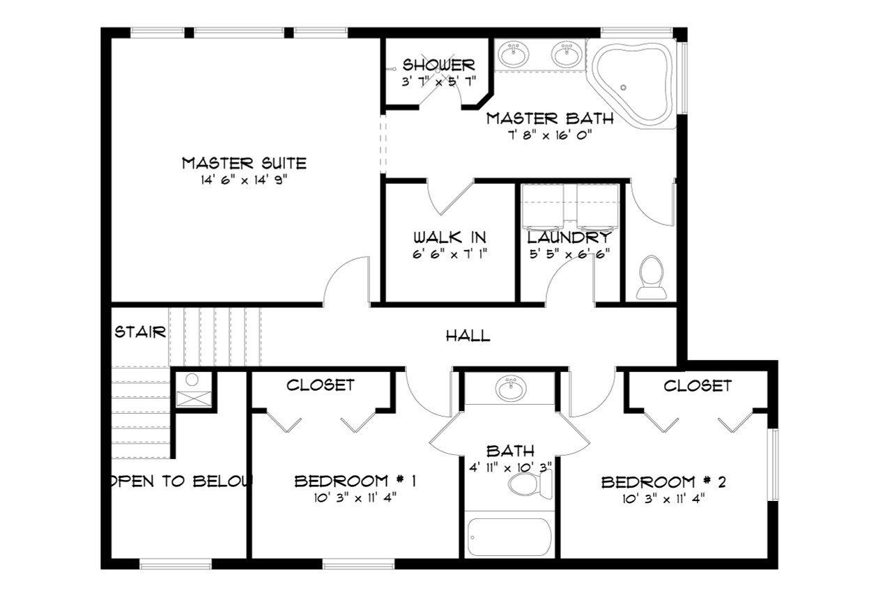 Secondary Image - Traditional House Plan - Stoneman 33704 - 2nd Floor Plan