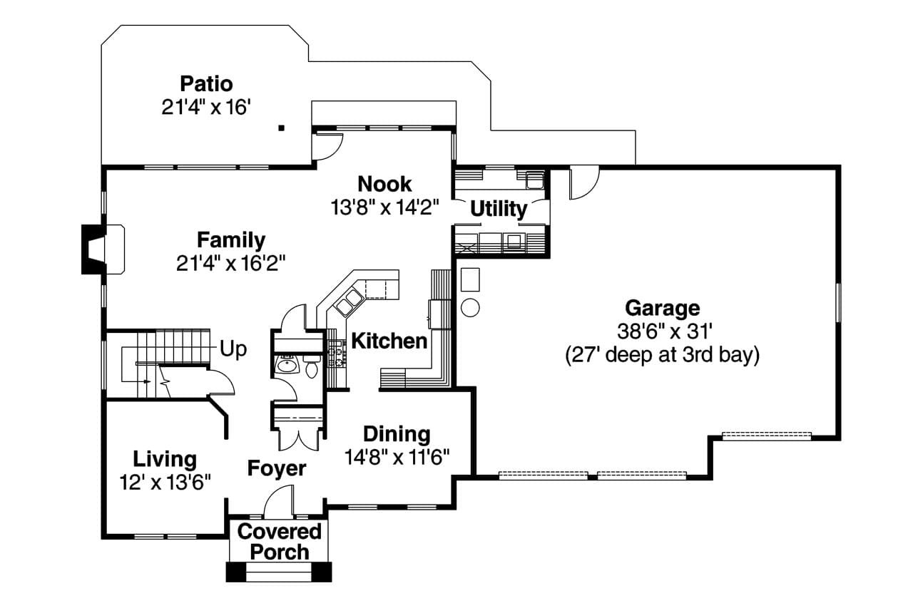 Traditional House Plan - Glenhurst 33881 - 1st Floor Plan