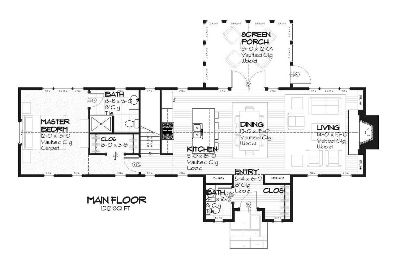 Craftsman House Plan - Beechcrest 34131 - 1st Floor Plan