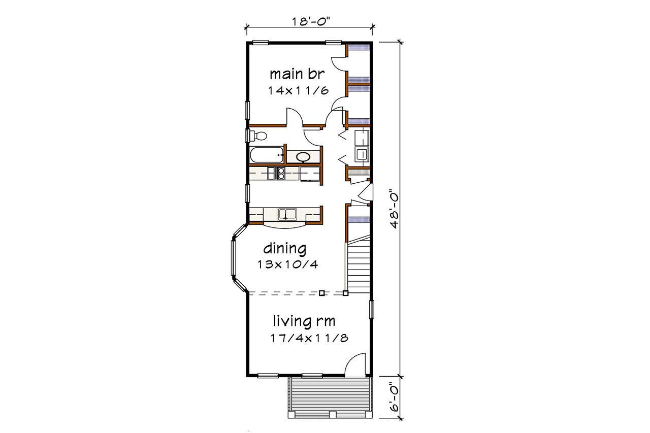 Cottage House Plan - 34294 - 1st Floor Plan