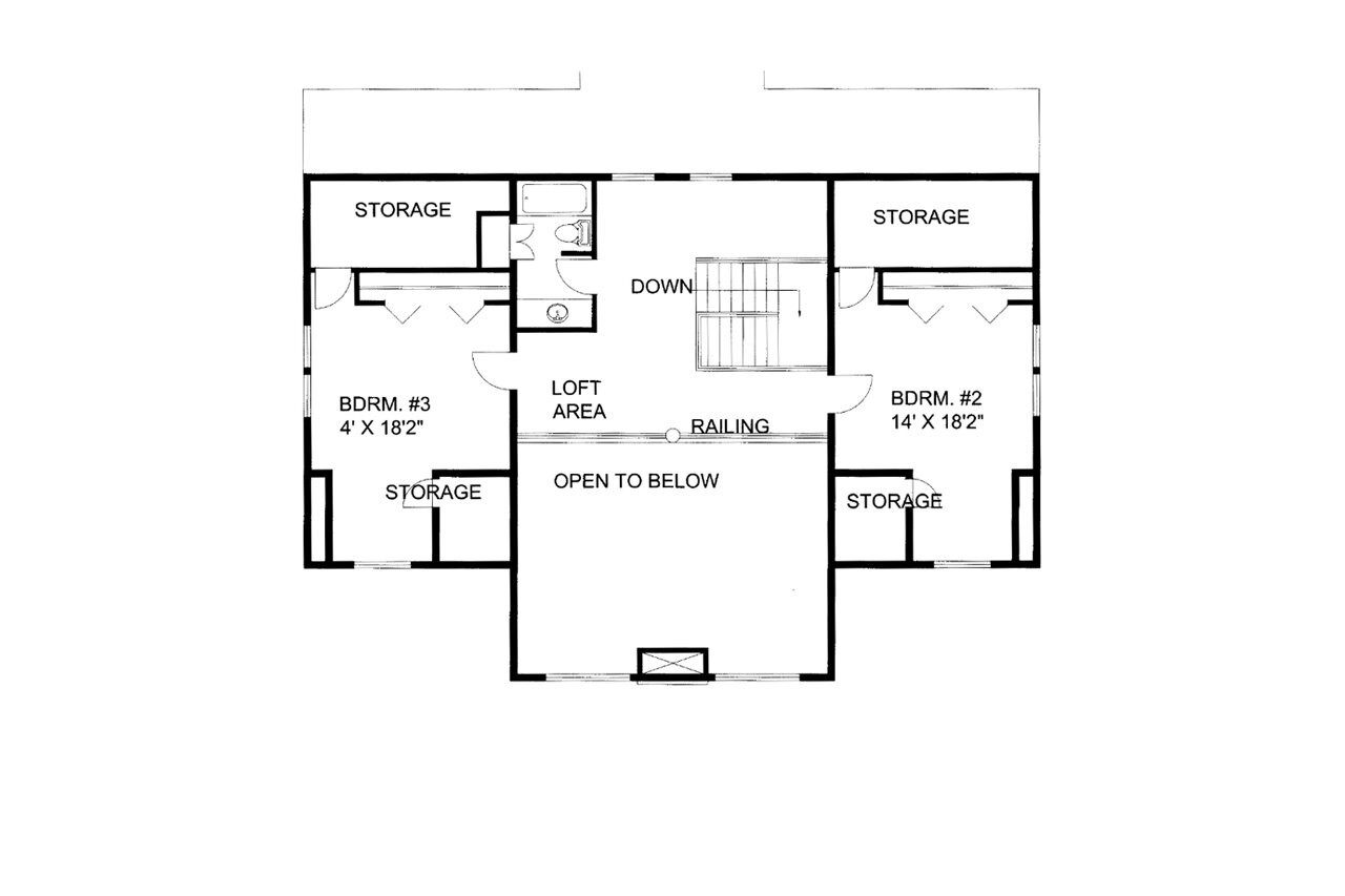Lodge Style House Plan - 34482 - 2nd Floor Plan