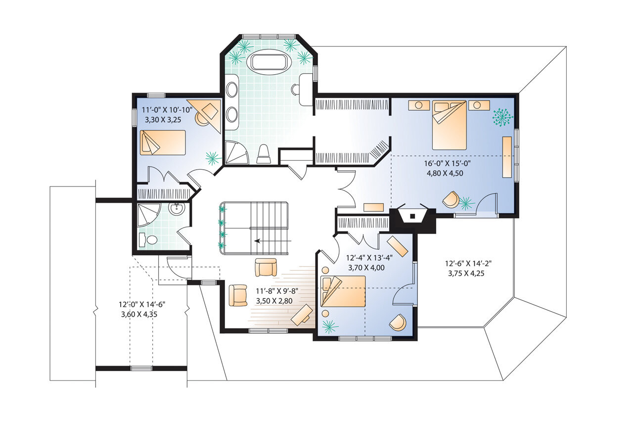 Secondary Image - Country House Plan - Mt. Meridian 2 34808 - 2nd Floor Plan