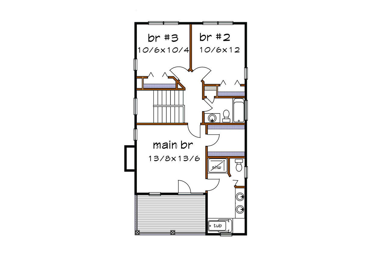 Craftsman House Plan - 34870 - 2nd Floor Plan
