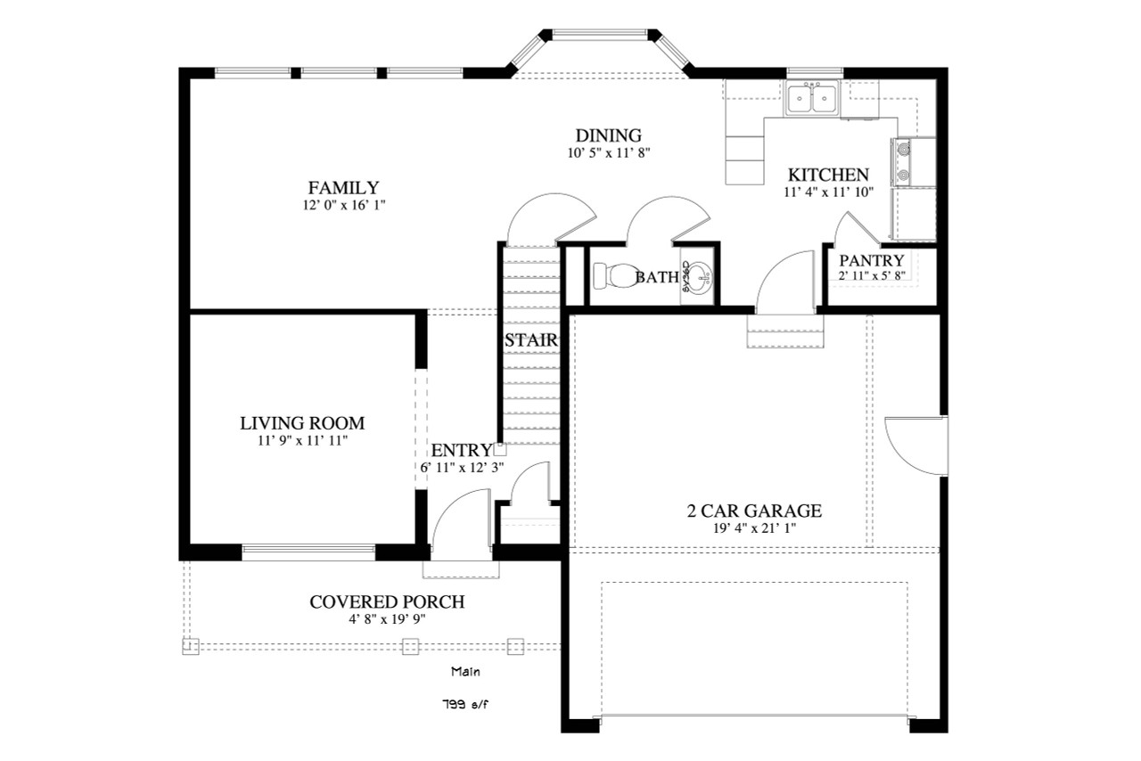 Craftsman House Plan - Alder 34956 - 1st Floor Plan
