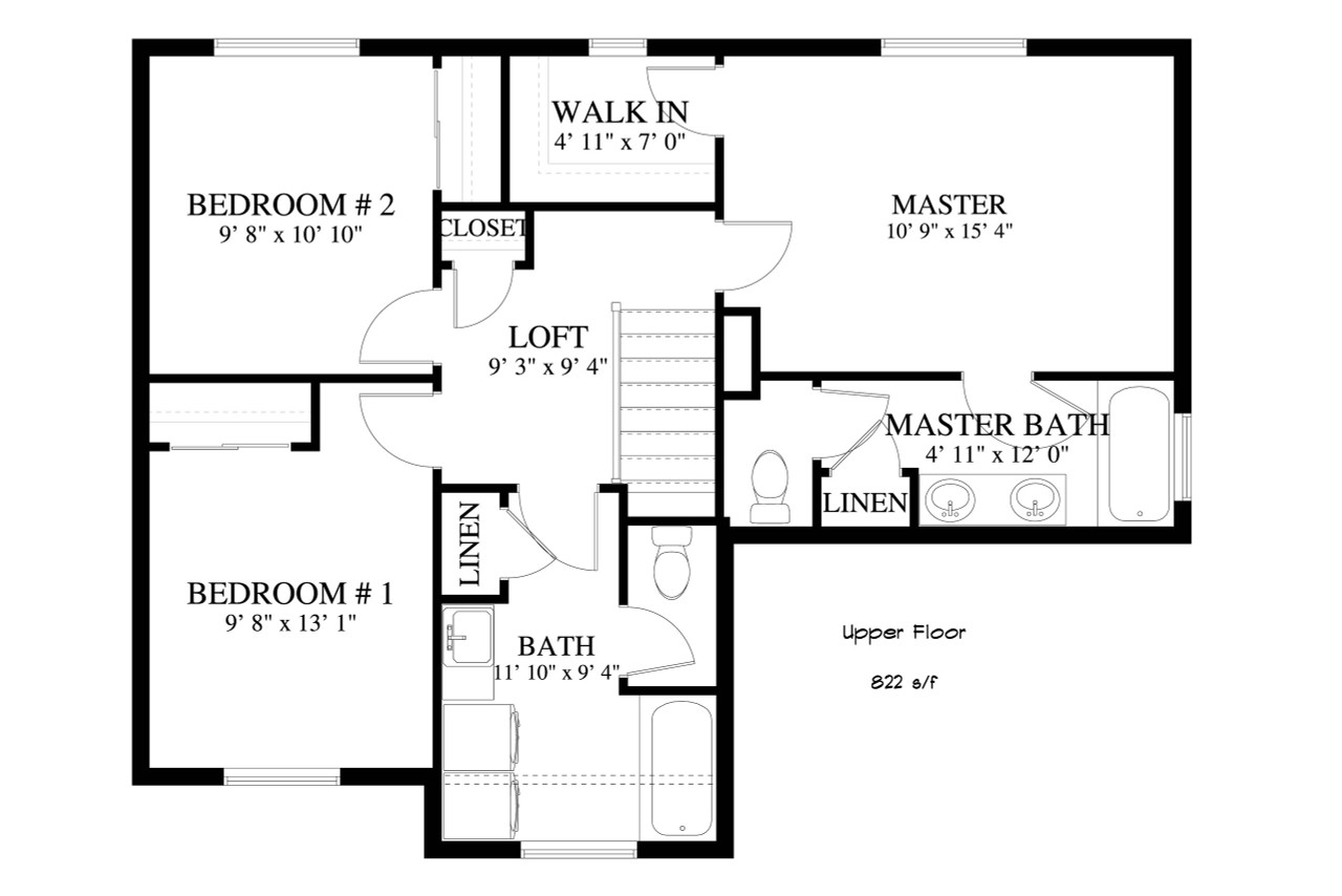 Secondary Image - Craftsman House Plan - Alder 34956 - 2nd Floor Plan