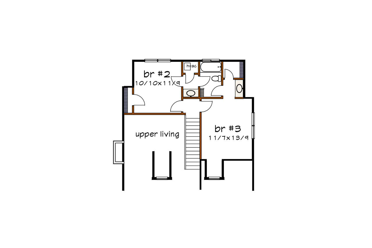 Secondary Image - Cottage House Plan - 34977 - 2nd Floor Plan