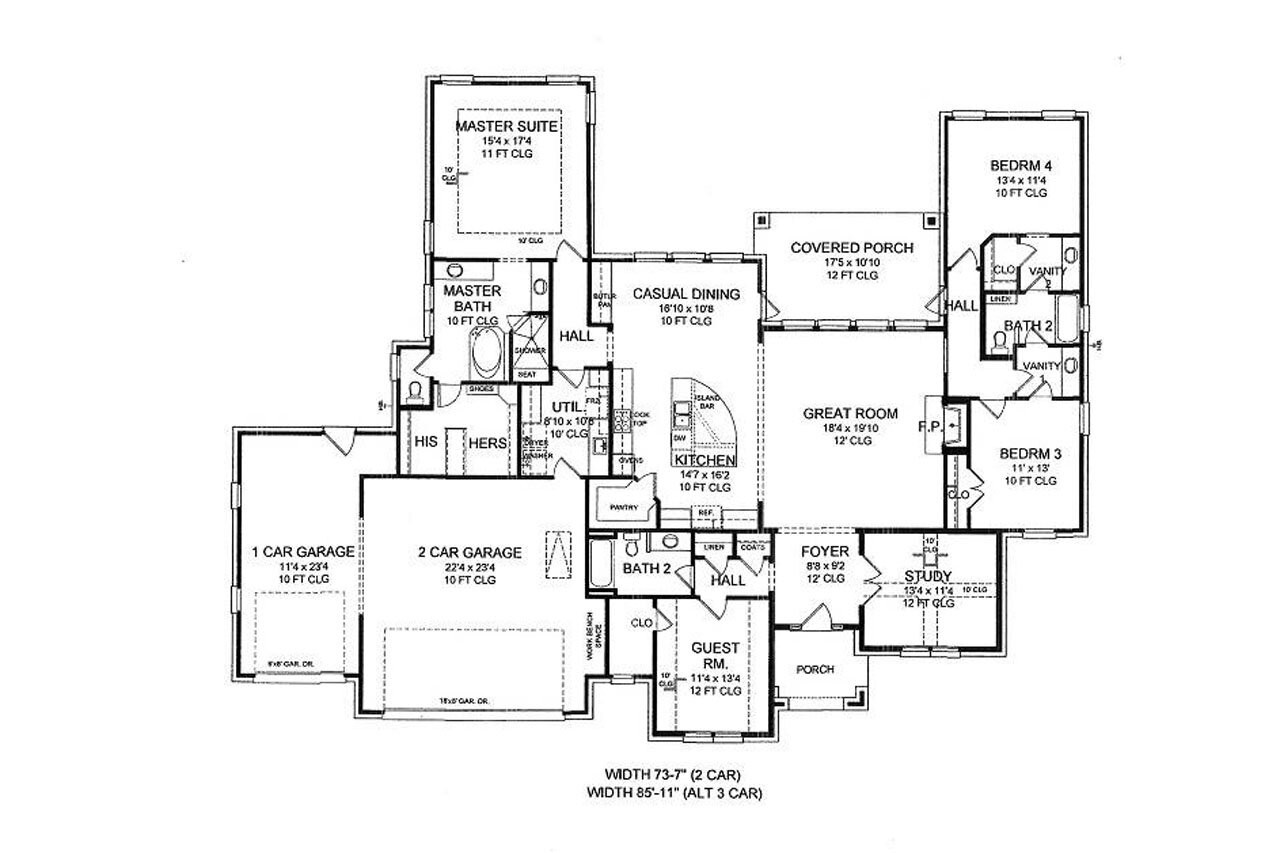 Southwest House Plan - Pagosa Springs 34990 - 1st Floor Plan