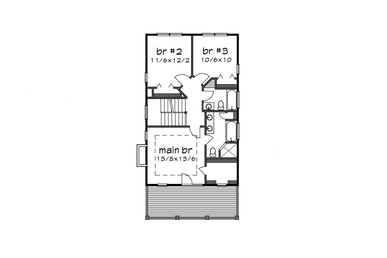 Bungalow House Plan - 35163 - 2nd Floor Plan