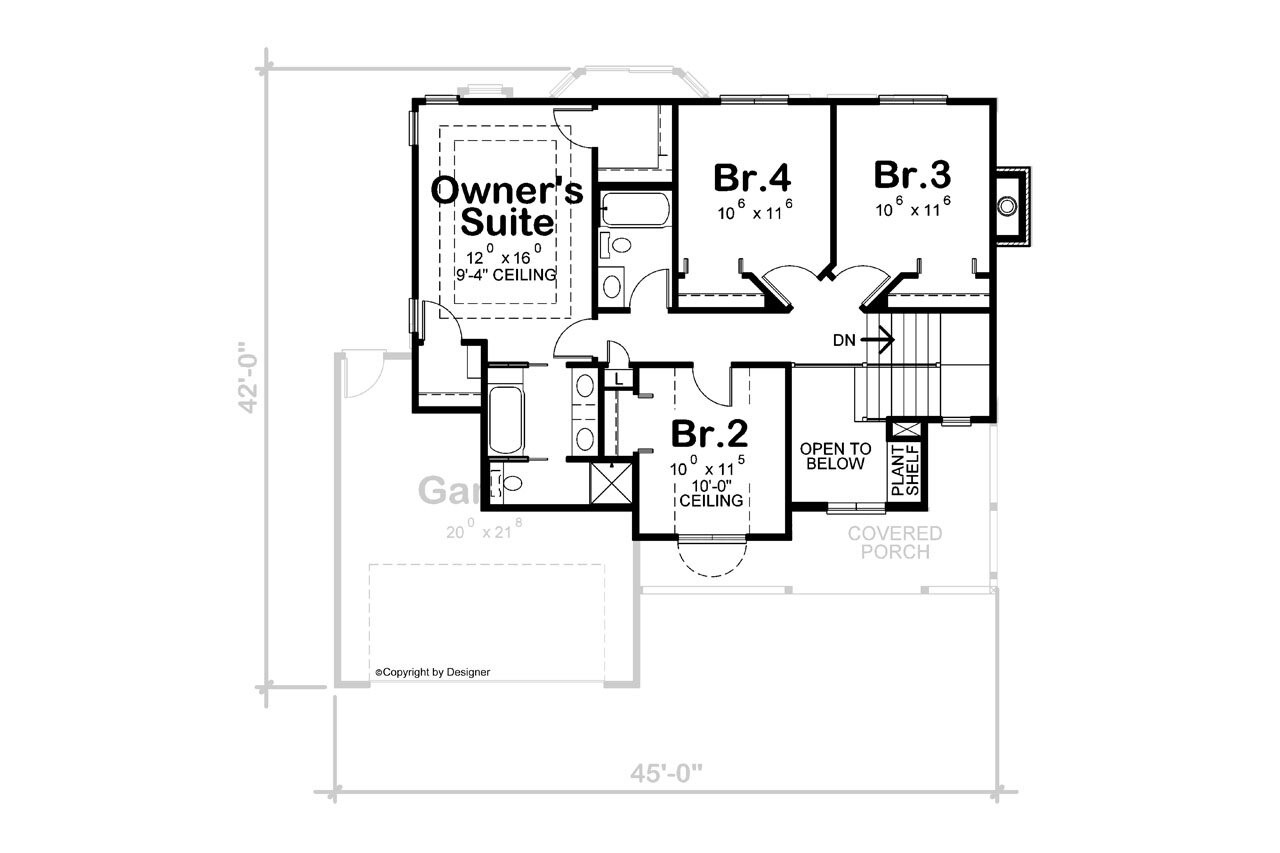 Secondary Image - Traditional House Plan - Lancaster II 35247 - 2nd Floor Plan