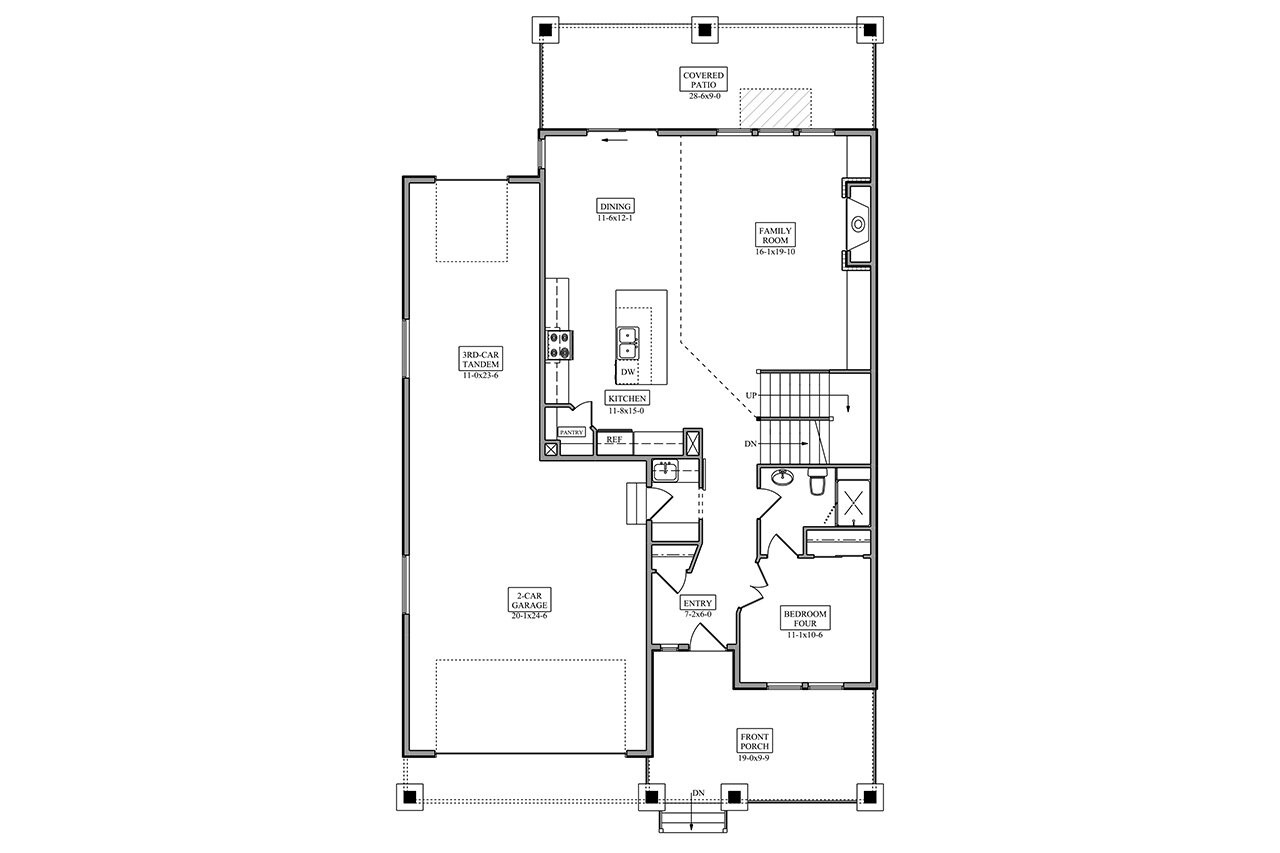Craftsman House Plan - Cinch 35310 - 1st Floor Plan