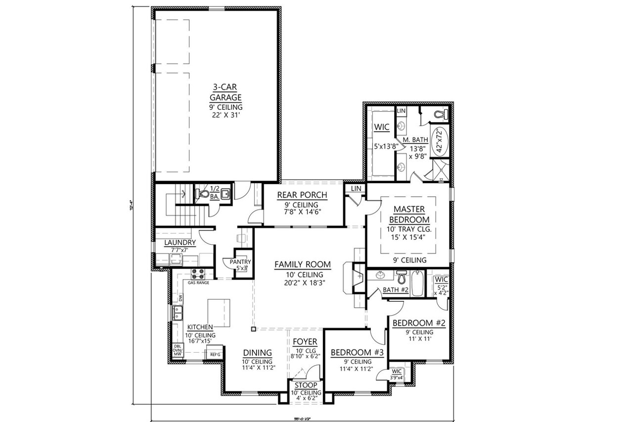 European House Plan - Birmingham 35344 - 1st Floor Plan