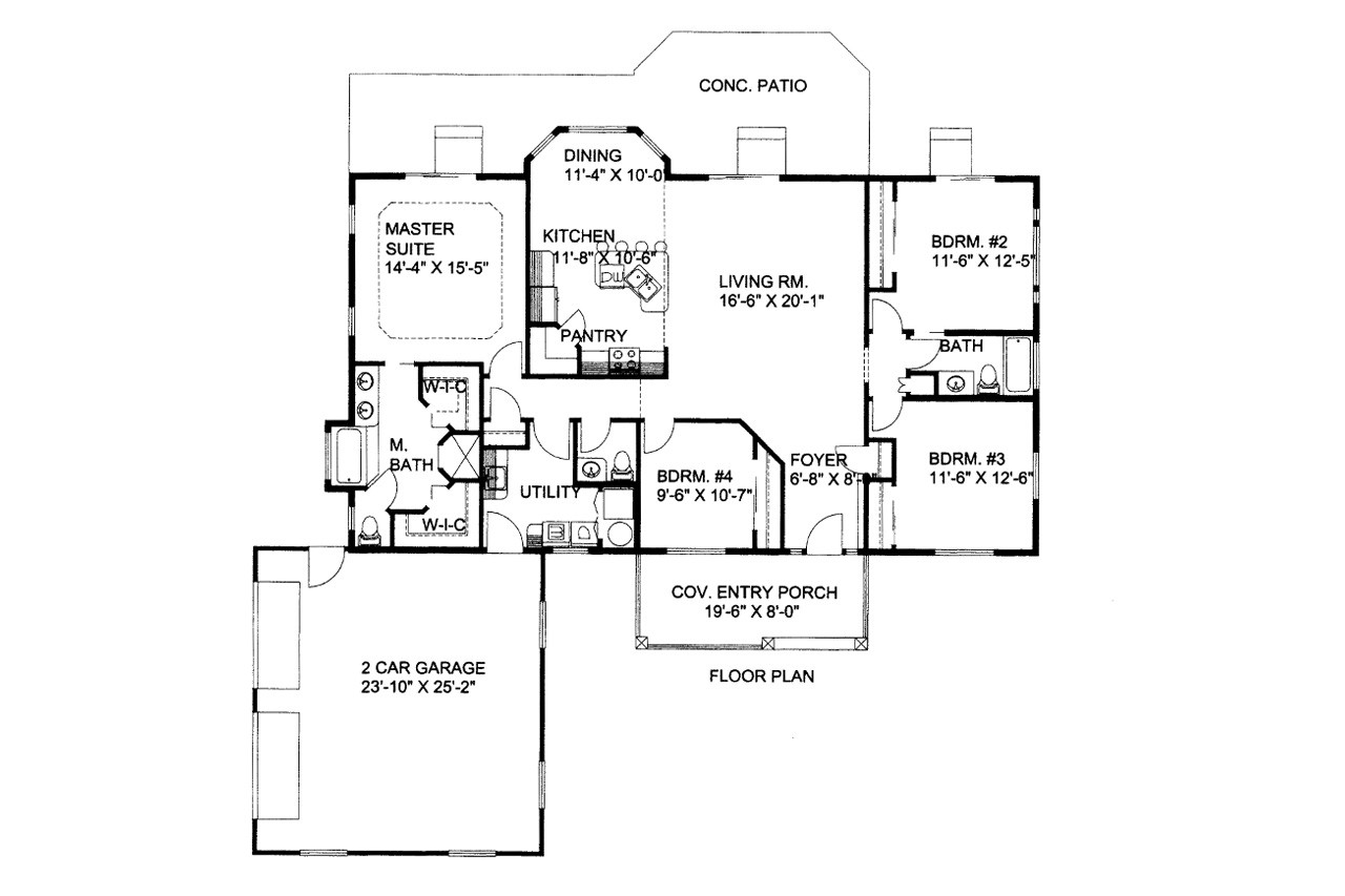 Ranch House Plan - 35426 - 1st Floor Plan