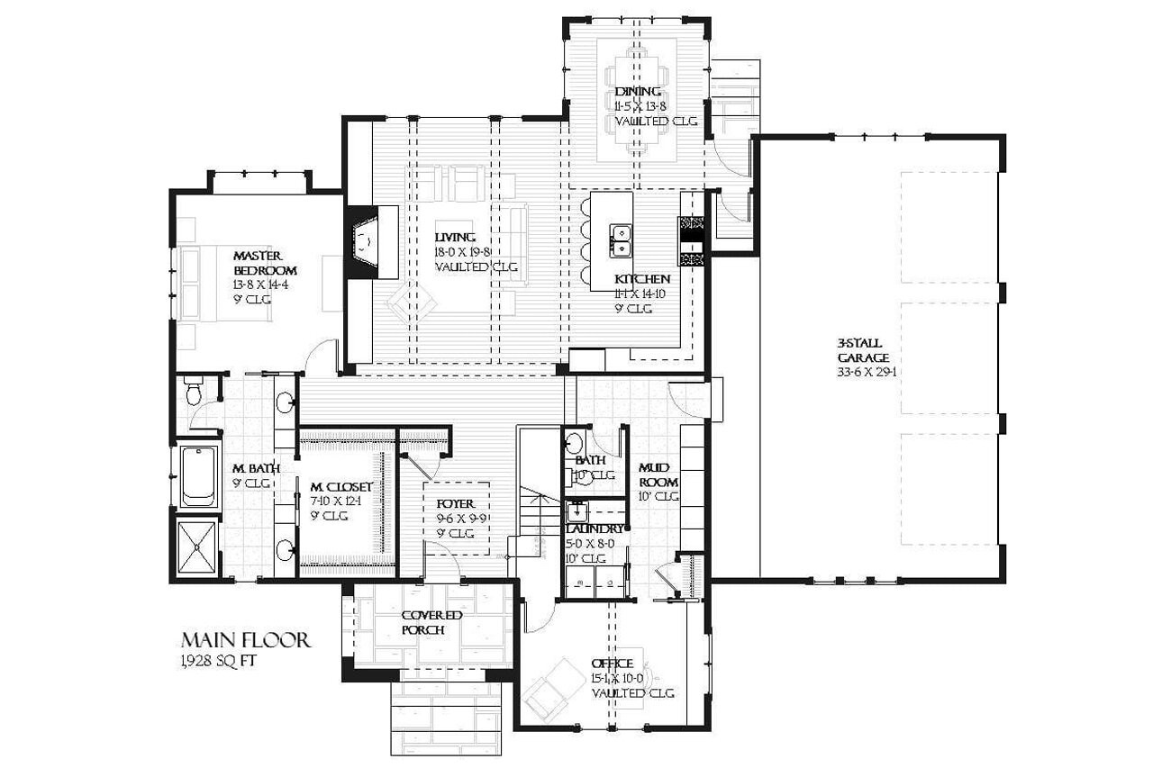 European House Plan - Spring Hill 35550 - 1st Floor Plan