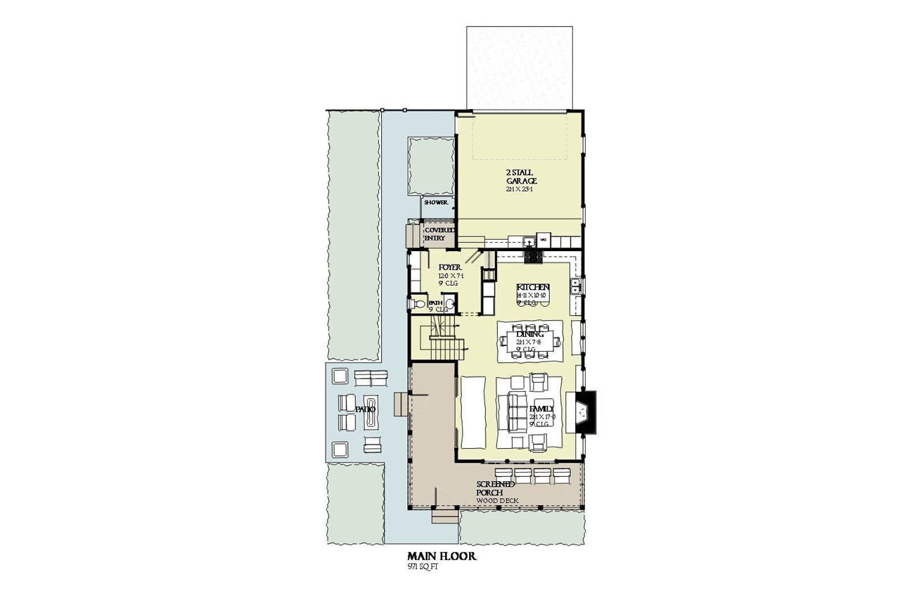 Craftsman House Plan - Beach Walk 35678 - 1st Floor Plan