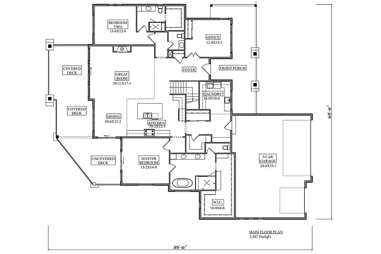 Ranch House Plan - Arabella 35848 - 1st Floor Plan