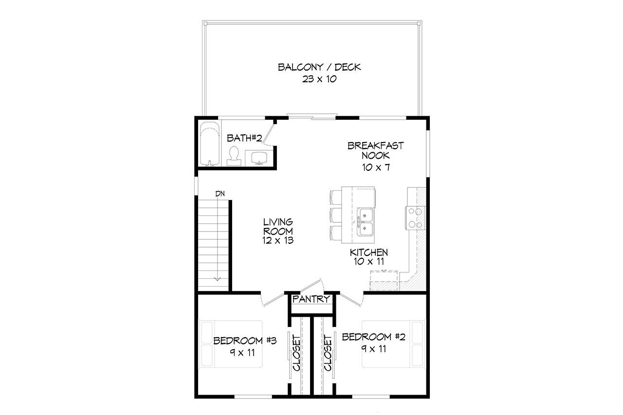 Secondary Image - Modern House Plan - Lamberton Place 36015 - 2nd Floor Plan