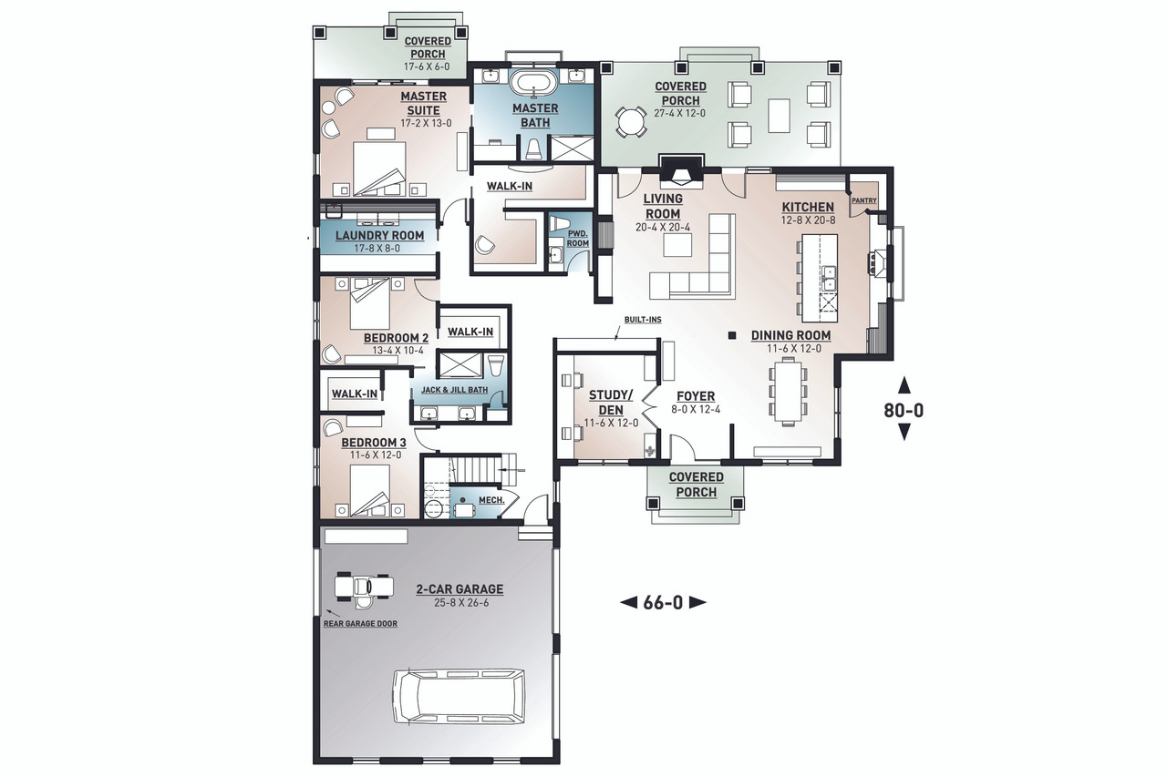 Farmhouse House Plan - Millport 2 36134 - 1st Floor Plan