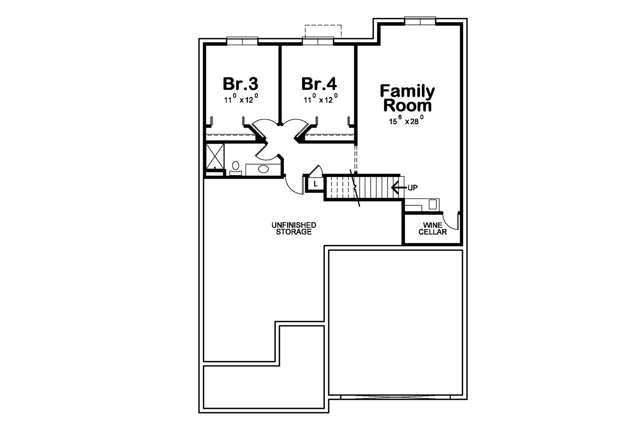 Craftsman House Plan - Telluride Gable FB 36193 - Basement Floor Plan