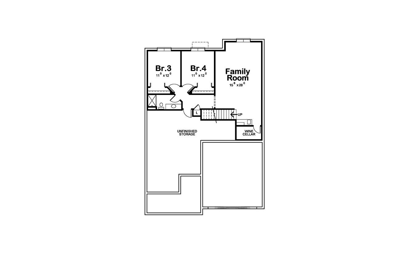 Craftsman House Plan - Telluride Gable FB 36193 - Basement Floor Plan
