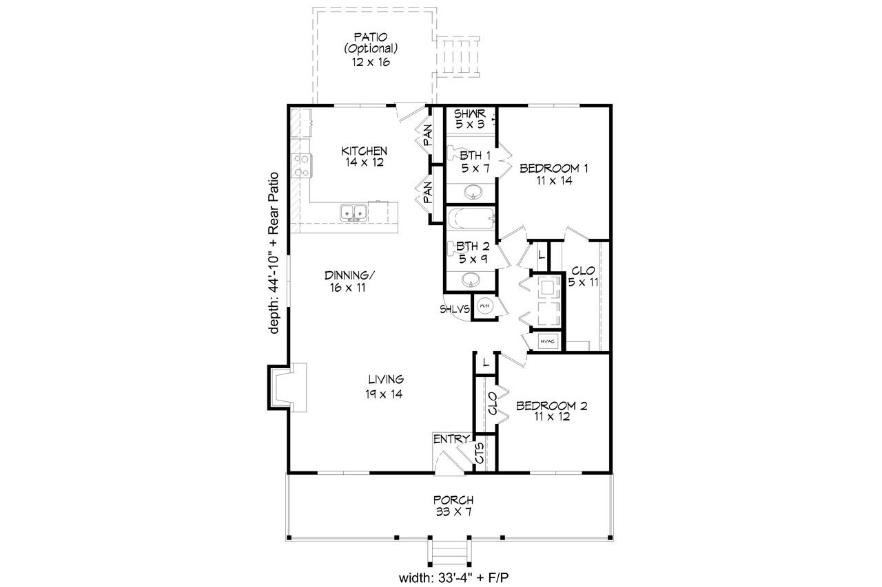 Cottage House Plan - Cotter 36541 - 1st Floor Plan