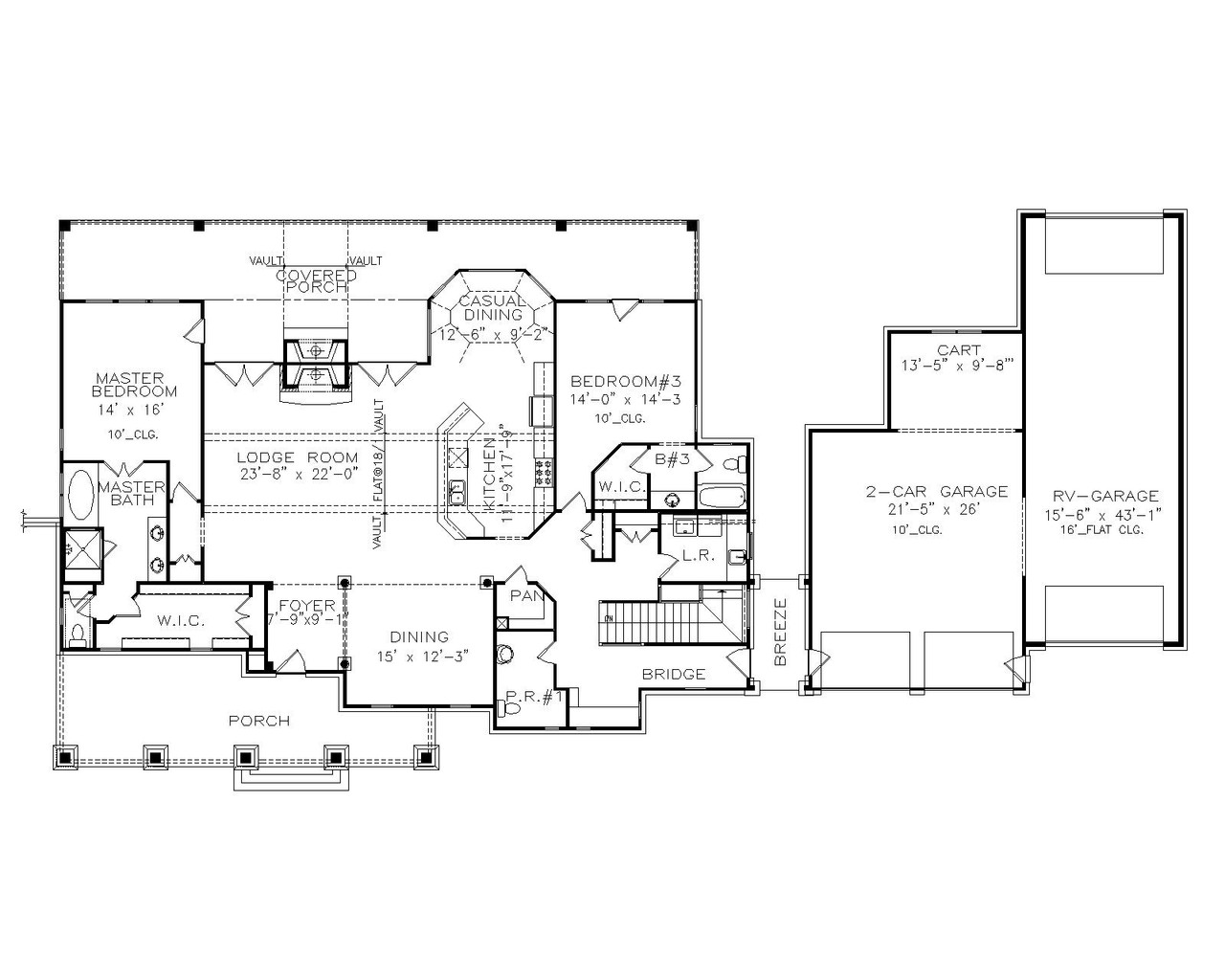 Traditional House Plan - Lodgemont 36583 - 1st Floor Plan
