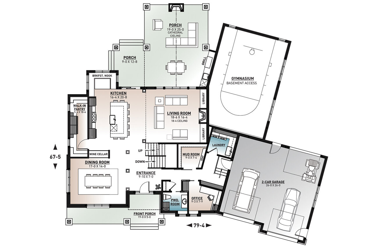 Craftsman House Plan - Denver 36744 - 1st Floor Plan