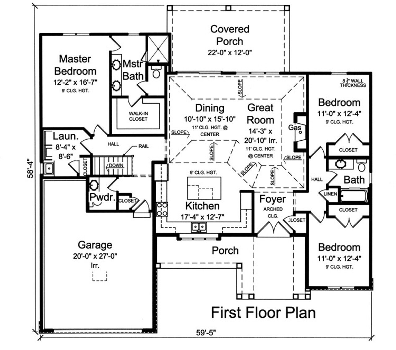 Craftsman House Plan - The Churchill 36789 - 1st Floor Plan