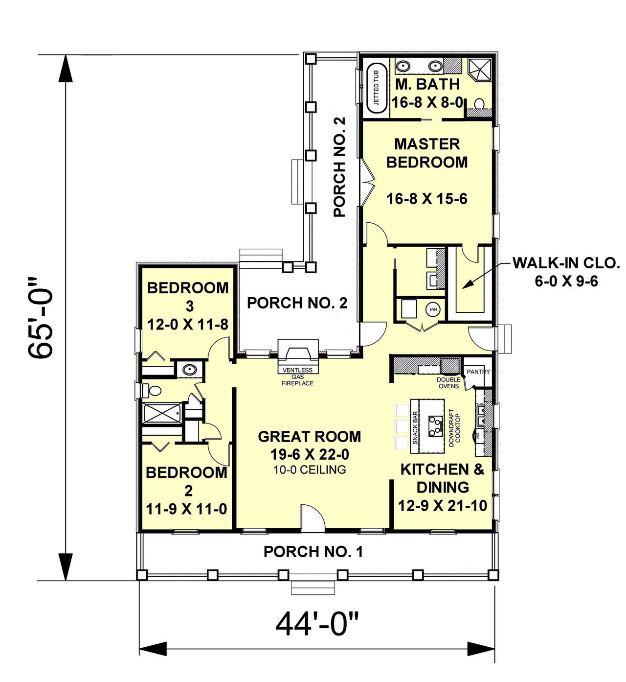 Traditional House Plan - 36921 - 1st Floor Plan