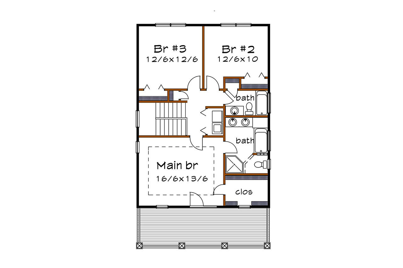 Secondary Image - Country House Plan - 36943 - 2nd Floor Plan