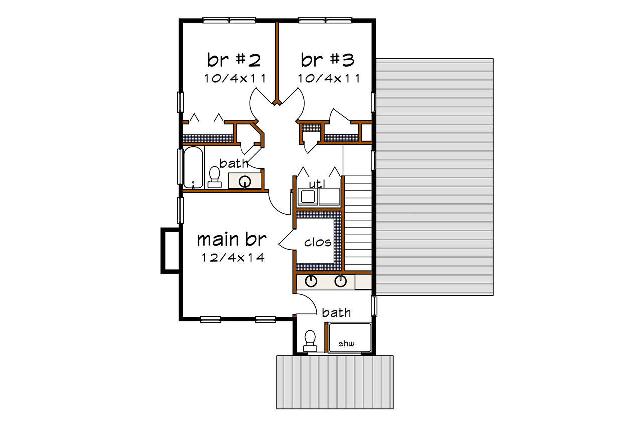 Modern House Plan - 37455 - 2nd Floor Plan